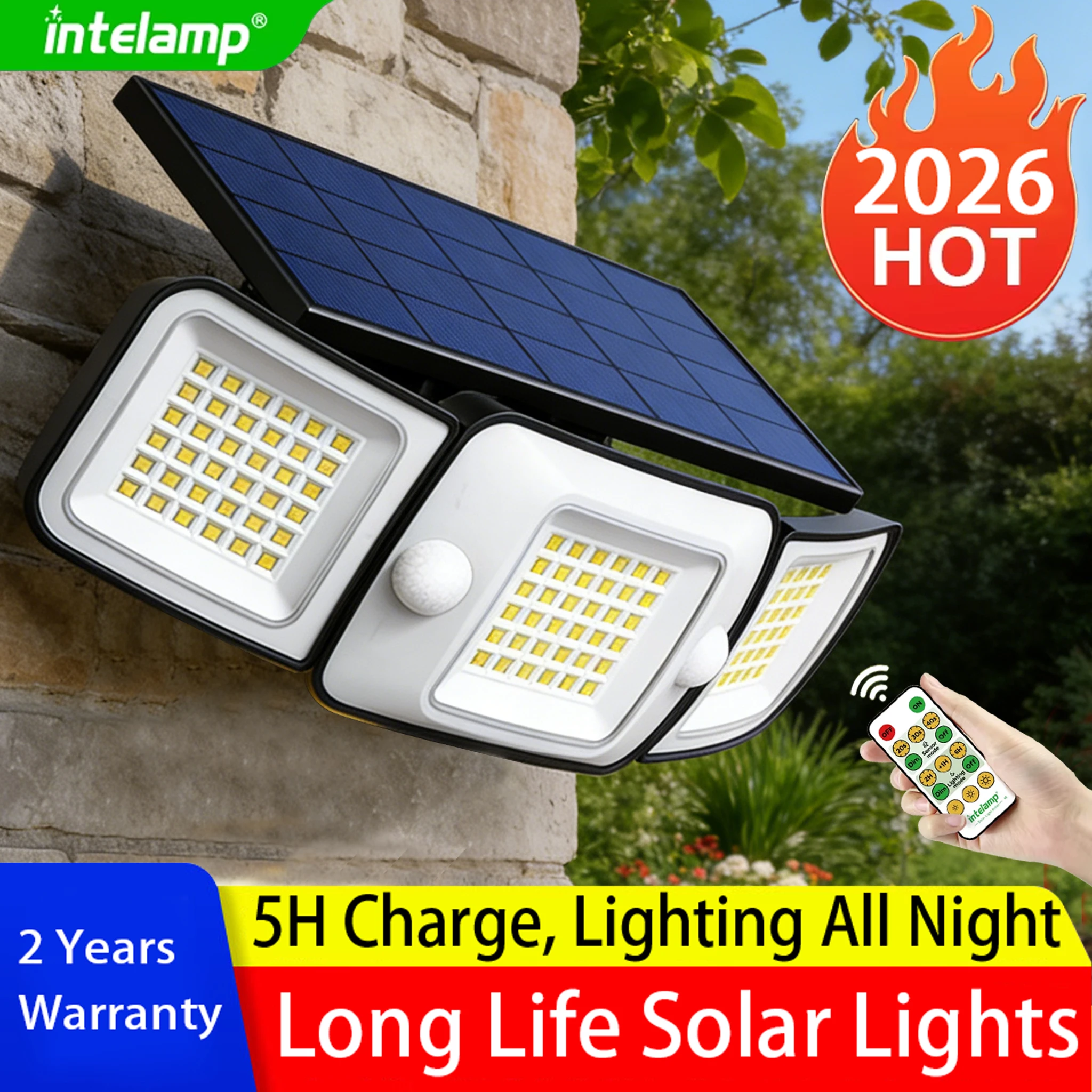2026 1200LM Самый мощный светодиодный солнечный светильник для улицы с датчиком движения, IPX65, водонепроницаемый, солнечный уличный фонарь, садовый фонарь
2026 1200LM Самый мощный светодиодный солнечный светильник для улицы с датчиком движения, IPX65, водонепроницаемый, солнечный уличный фонарь, садовый фонарь