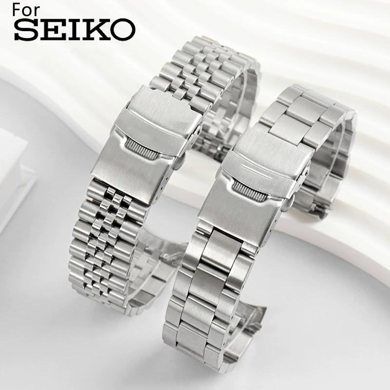 Strap for Seiko 20mm 22mm Solid Stainless Steel Curved End Folding Buckle Men Metal Replacement Band Bracelet Watch Accessories
Strap for Seiko 20mm 22mm Solid Stainless Steel Curved End Folding Buckle Men Metal Replacement Band Bracelet Watch Accessories