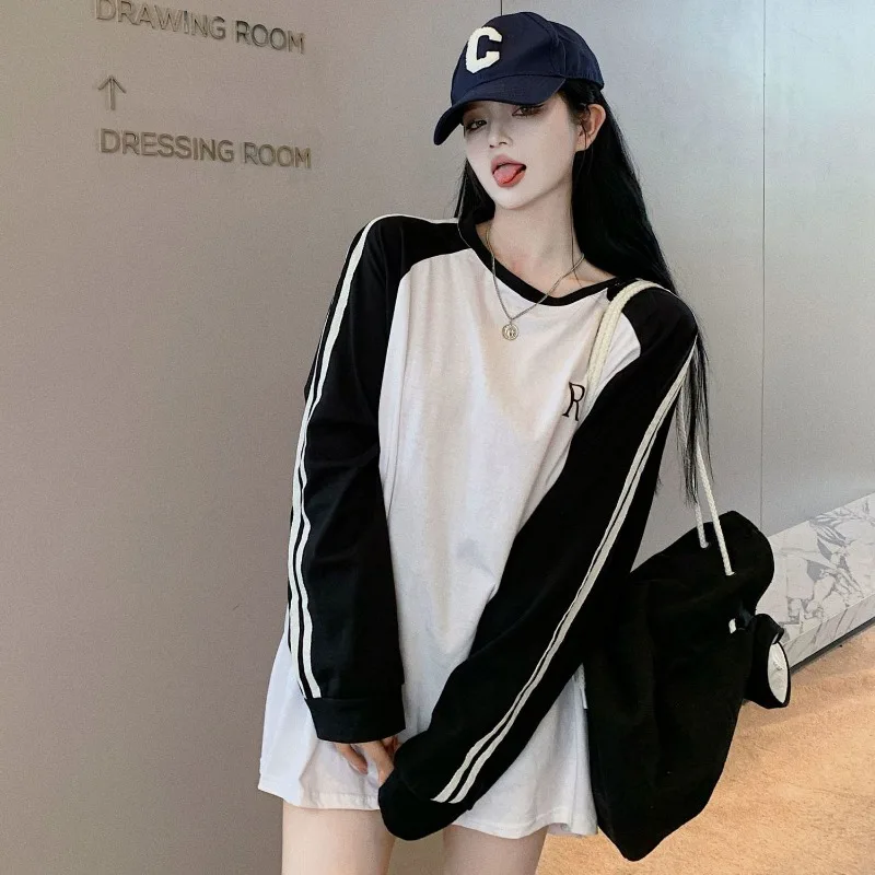 Women's Autumn Fashion Simplicity Striped O-neck Long Sleeve T-Shirt Women Clothes Casual Loose All-match Temperament Tops
Women's Autumn Fashion Simplicity Striped O-neck Long Sleeve T-Shirt Women Clothes Casual Loose All-match Temperament Tops