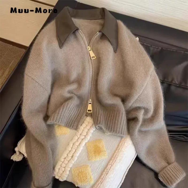 Women Vintage Patchwork Knitting Long Sleeve Turn Down Collar Cardigans 2023 Winter Fashion Casual Zipper Knitwear Sweater
Women Vintage Patchwork Knitting Long Sleeve Turn Down Collar Cardigans 2023 Winter Fashion Casual Zipper Knitwear Sweater
