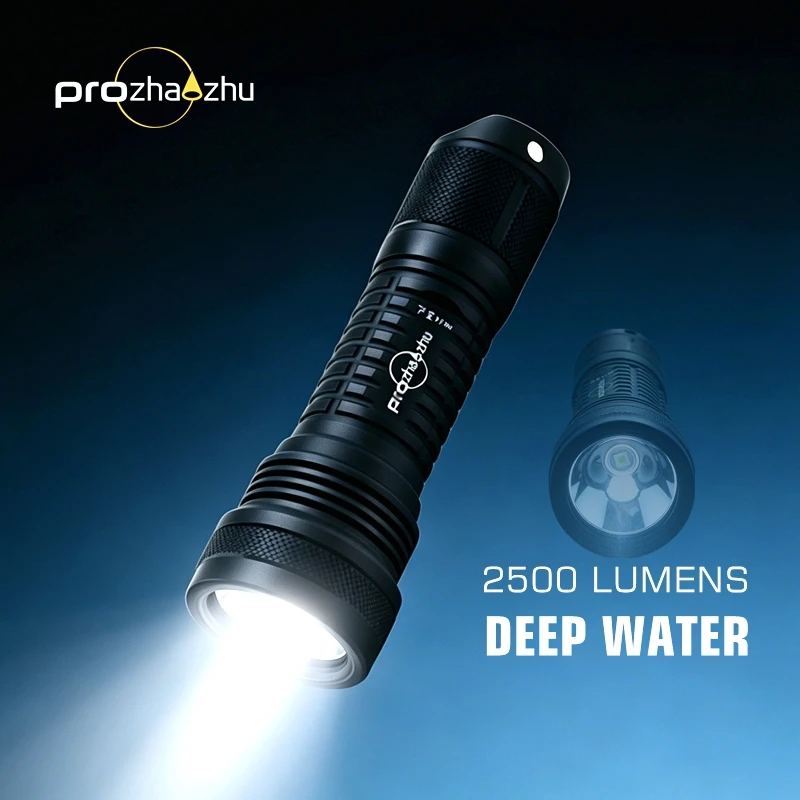 PROZHAOZHU DL-B22N Diving Flashlight 2500 Lumen SFT40 LED IP68 Waterproof 150M Deep Diving Torch Rechargeable Underwater Flashli
PROZHAOZHU DL-B22N Diving Flashlight 2500 Lumen SFT40 LED IP68 Waterproof 150M Deep Diving Torch Rechargeable Underwater Flashli