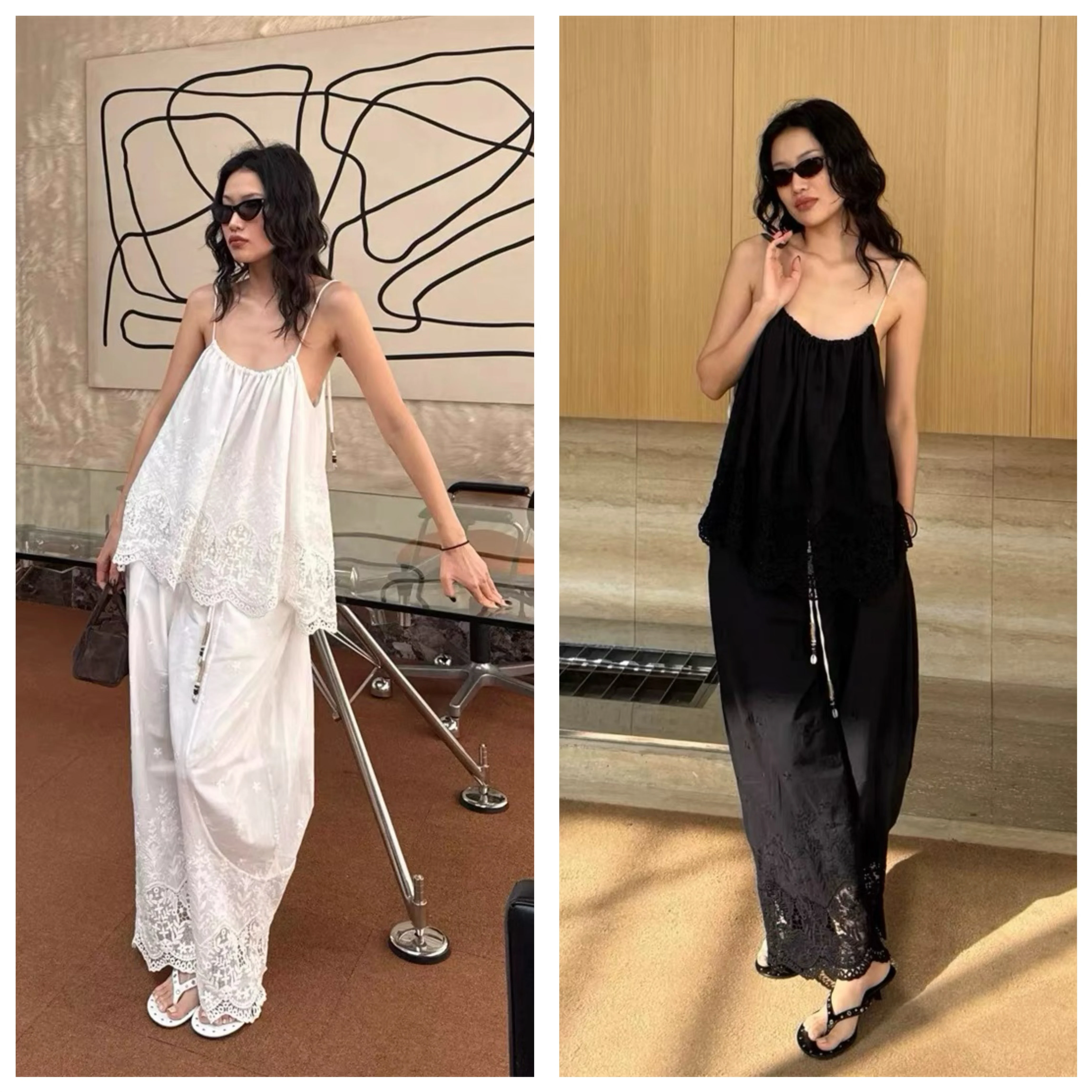 Stylish Lazy Style Casual Pants Set with Halter Neck Top Breathable Cotton Sleeveless Spring Collection from Handpicked Store
Stylish Lazy Style Casual Pants Set with Halter Neck Top Breathable Cotton Sleeveless Spring Collection from Handpicked Store