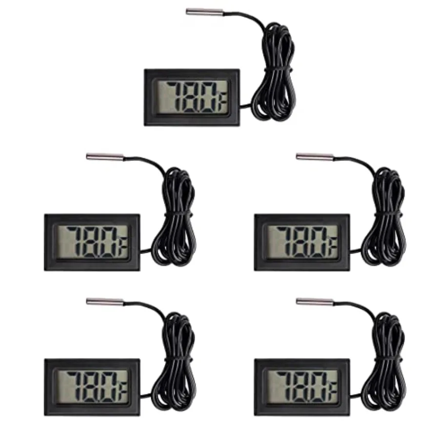5pcs Digital LCD Thermometer Temperature Digital LCD Fridge Thermometer Water Temperature with Probe Fahrenheit
5pcs Digital LCD Thermometer Temperature Digital LCD Fridge Thermometer Water Temperature with Probe Fahrenheit