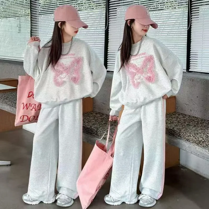 Autumn Children Girls Clothes Set Teenage Bow Pullover Sweet Solid Top & Pants Bottom 2pcs Kid Sweatshirts Fashion Tracksuits
Autumn Children Girls Clothes Set Teenage Bow Pullover Sweet Solid Top & Pants Bottom 2pcs Kid Sweatshirts Fashion Tracksuits