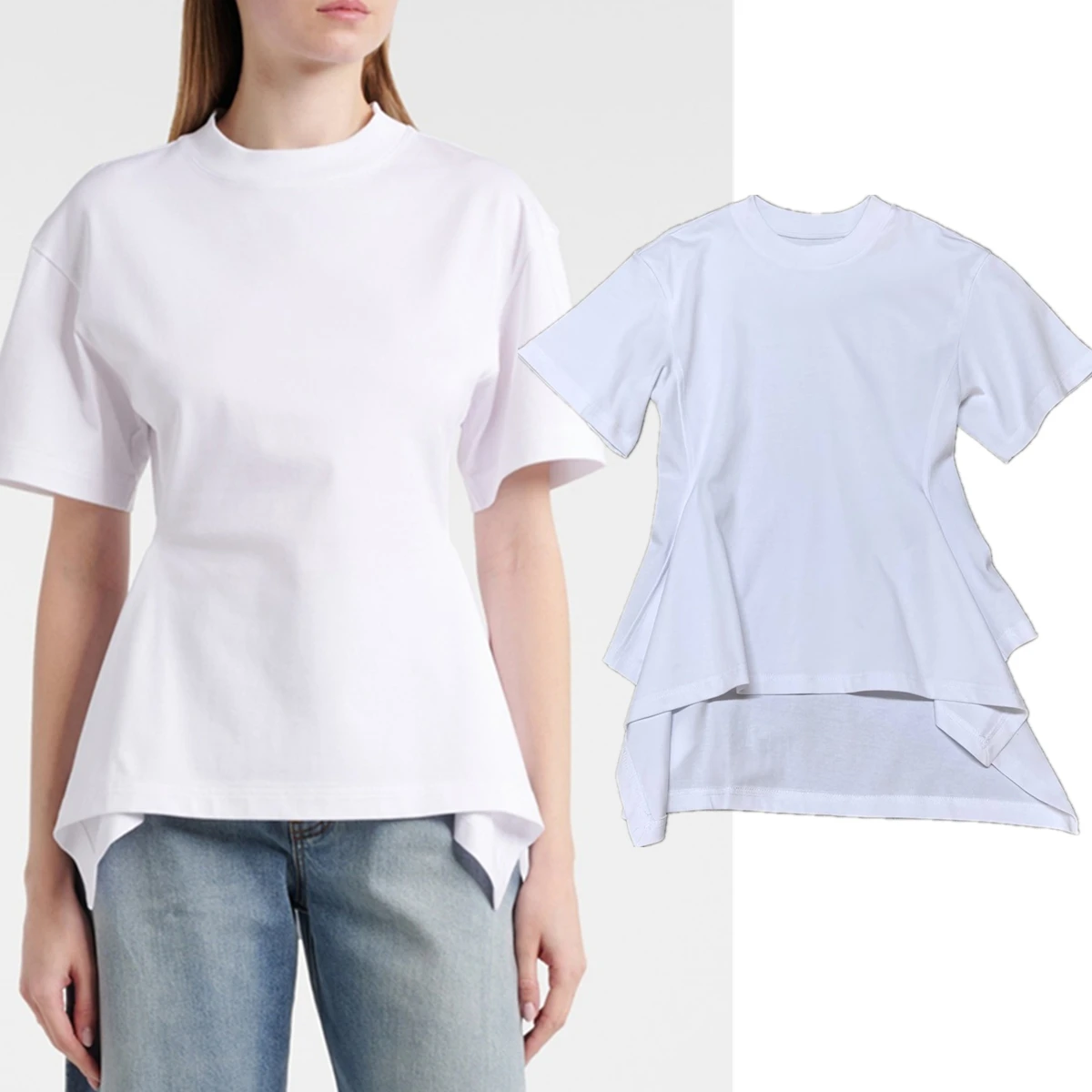 Maxdutti French Fashion Elegant Slim Fit Niche Design Pure Cotton Waist Cinched T-shirt Ruffles T-shirt Woman Clothes Summer Top
Maxdutti French Fashion Elegant Slim Fit Niche Design Pure Cotton Waist Cinched T-shirt Ruffles T-shirt Woman Clothes Summer Top
