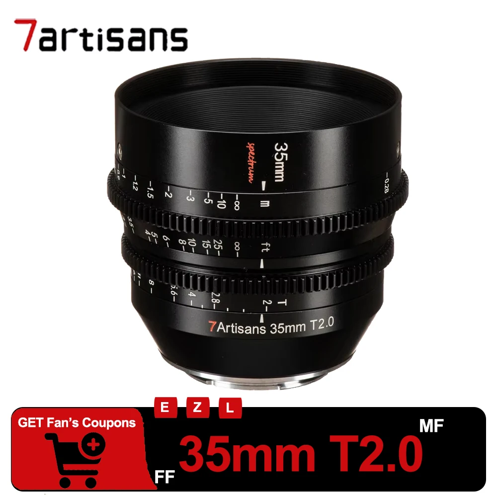 7artisans Full Frame 35mm T2.0 Cine Lens Large Aperture Near-zero Breathing Manual Focus Prime Lens for Sony E Nikon Z and L
7artisans Full Frame 35mm T2.0 Cine Lens Large Aperture Near-zero Breathing Manual Focus Prime Lens for Sony E Nikon Z and L
