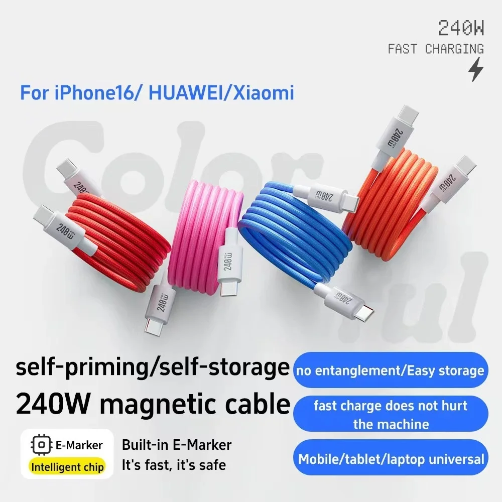 Красочный магнитный кабель для быстрой зарядки 240 Вт для ноутбука Apple iPhone 17 16 Huawei, мобильного телефона Samsung
Красочный магнитный кабель для быстрой зарядки 240 Вт для ноутбука Apple iPhone 17 16 Huawei, мобильного телефона Samsung