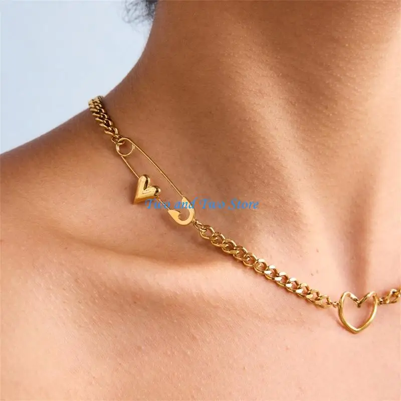 HX6F Contemporary Love Paper Clip Inspired Necklace Stainless Steel Neckchain Jewelry Feature Adjustable Chain Length
HX6F Contemporary Love Paper Clip Inspired Necklace Stainless Steel Neckchain Jewelry Feature Adjustable Chain Length