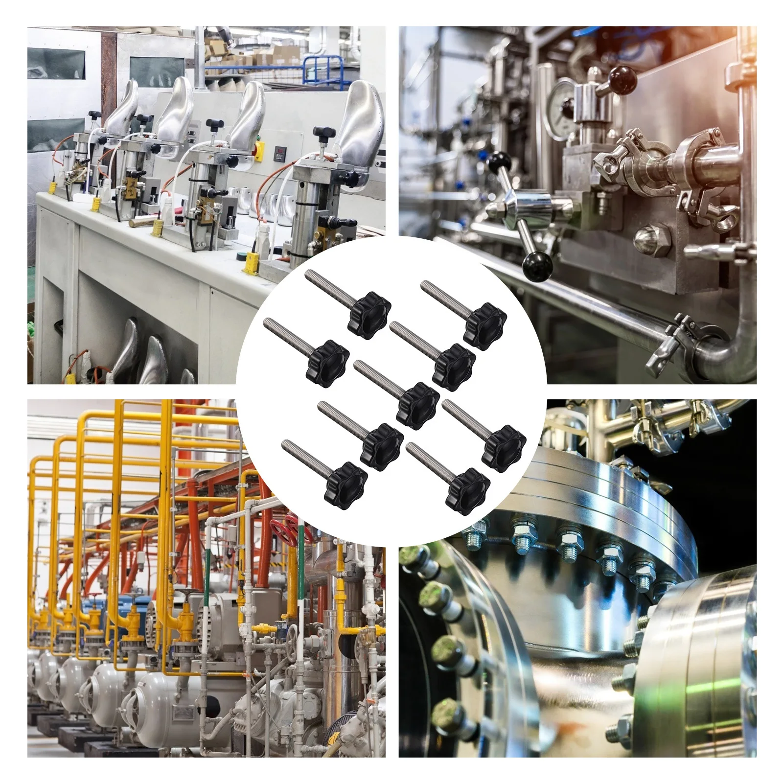 10pcs Hand Screw Knobs Stainless Steel Black Oxide Finish Corrosion Resistant Thread Clamping Grip For Furniture Machinery
10pcs Hand Screw Knobs Stainless Steel Black Oxide Finish Corrosion Resistant Thread Clamping Grip For Furniture Machinery