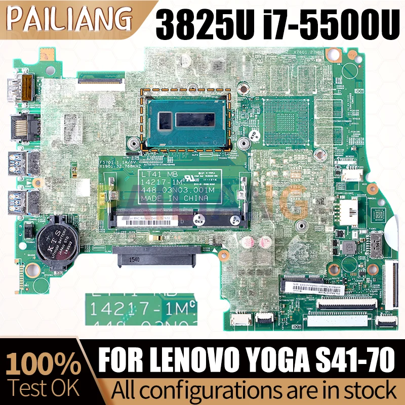 For LENOVO Yoga S41-70 Laptop Mainboard 14217-1M 3825U i7-5500U 5B20H91224 5B20K17778 5B20K17795 Notebook Motherboard Full Test
For LENOVO Yoga S41-70 Laptop Mainboard 14217-1M 3825U i7-5500U 5B20H91224 5B20K17778 5B20K17795 Notebook Motherboard Full Test