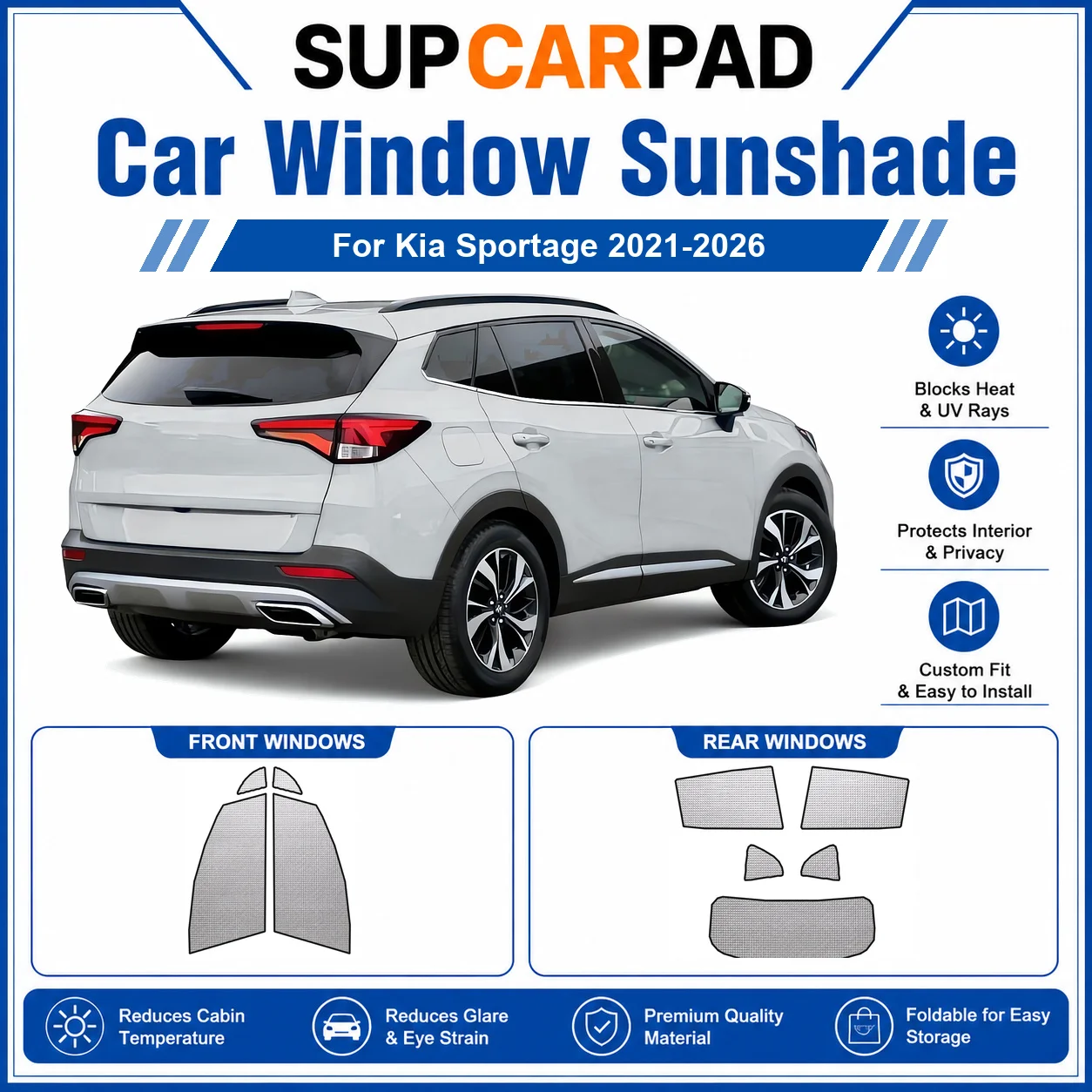 For Kia - Kia Sportage 2021-2026 Full Set Car Window Sunshades UV Block Privacy Heat Insulated Foldable Car Curtain
For Kia - Kia Sportage 2021-2026 Full Set Car Window Sunshades UV Block Privacy Heat Insulated Foldable Car Curtain