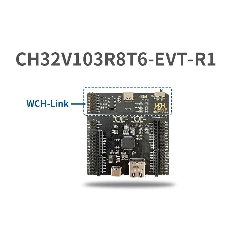 Плата разработки CH32V103R8T6-EVT-R1, встроенный отладчик WCH-Link Оценочные платы микроконтроллера CH32V103R8T6
Плата разработки CH32V103R8T6-EVT-R1, встроенный отладчик WCH-Link Оценочные платы микроконтроллера CH32V103R8T6