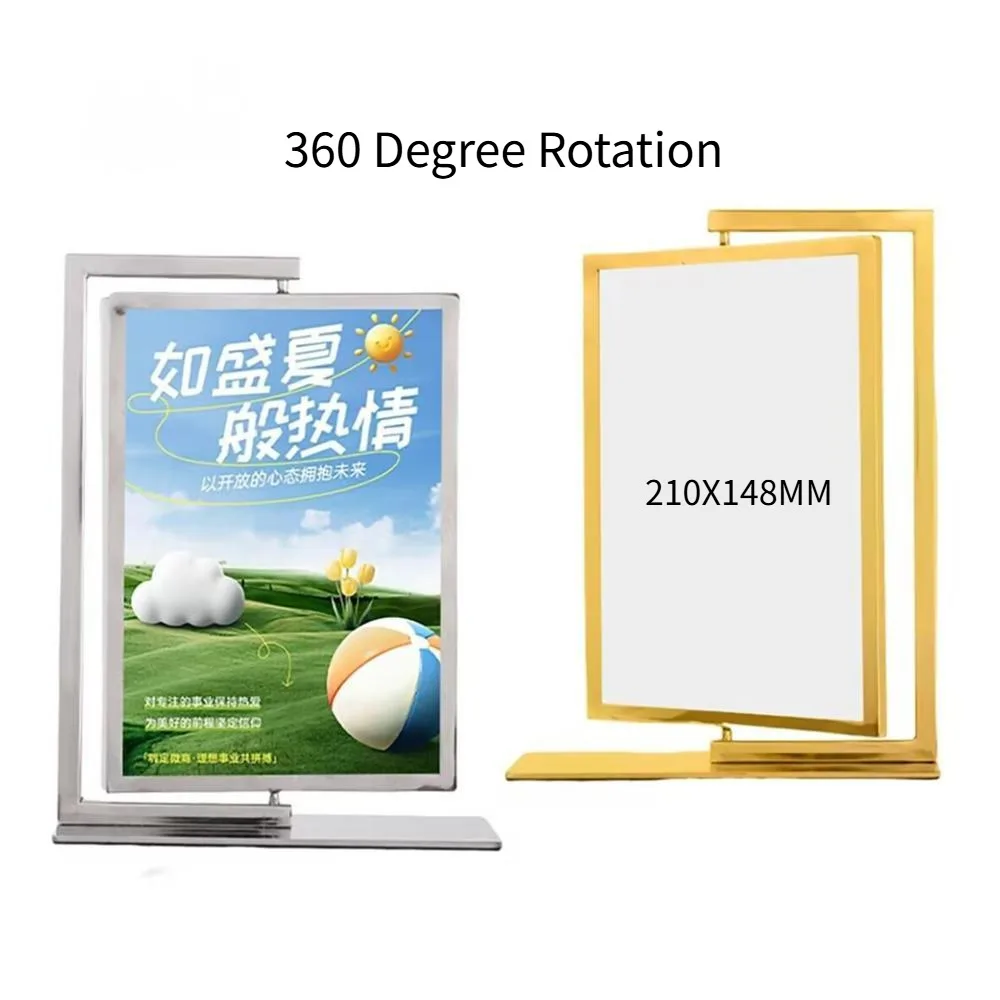 360 Degree Rotation A5 Double-sided Poster Rack Cafe Table Sign Advertising Promotion Desk Display Stand Rack Metal Poster Stand
360 Degree Rotation A5 Double-sided Poster Rack Cafe Table Sign Advertising Promotion Desk Display Stand Rack Metal Poster Stand