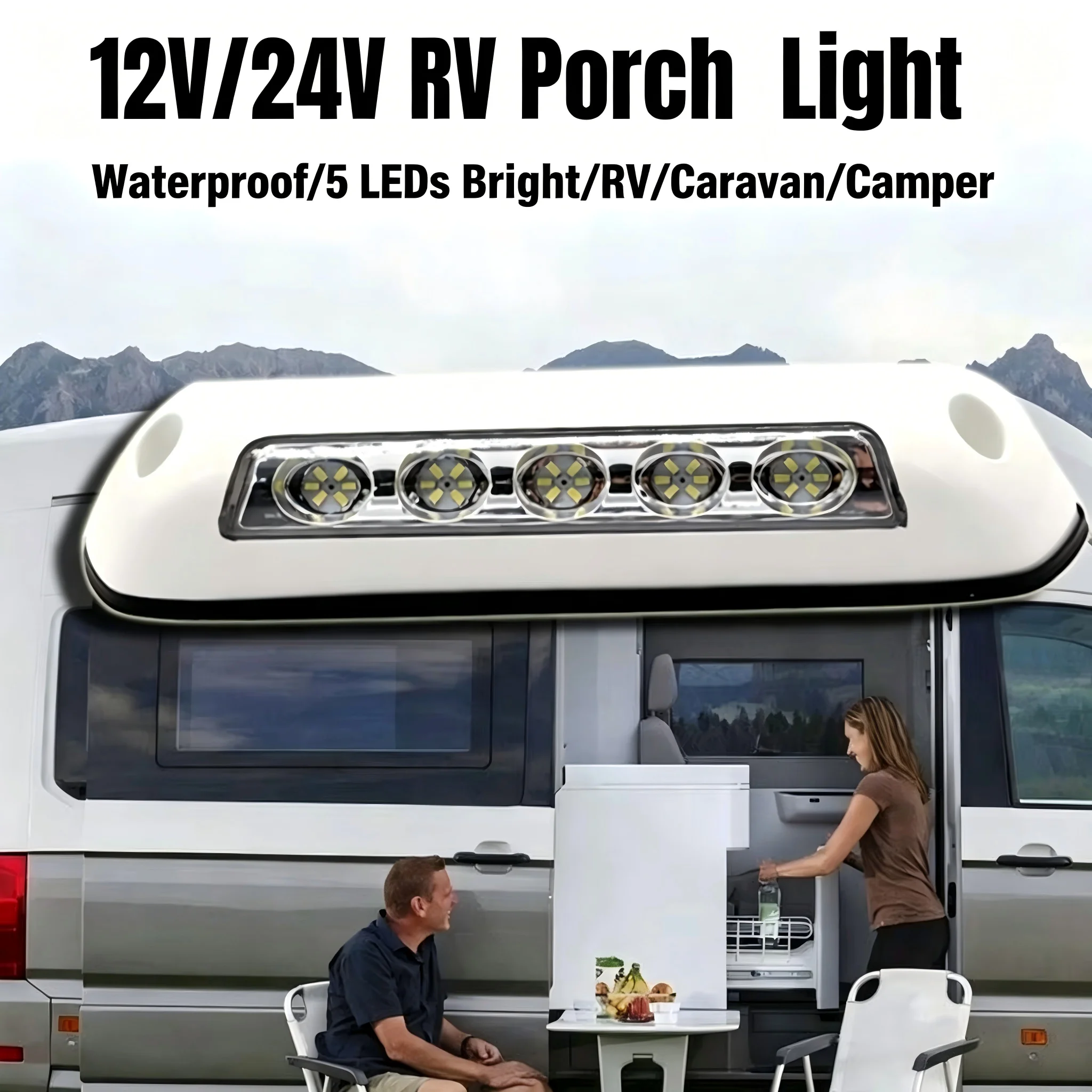 12V/24V Waterproof RV Awning Light, LED Porch Lamp for Motorhome Caravan Camper Van Trailer, Outdoor Exterior Wall Light for Cam
12V/24V Waterproof RV Awning Light, LED Porch Lamp for Motorhome Caravan Camper Van Trailer, Outdoor Exterior Wall Light for Cam