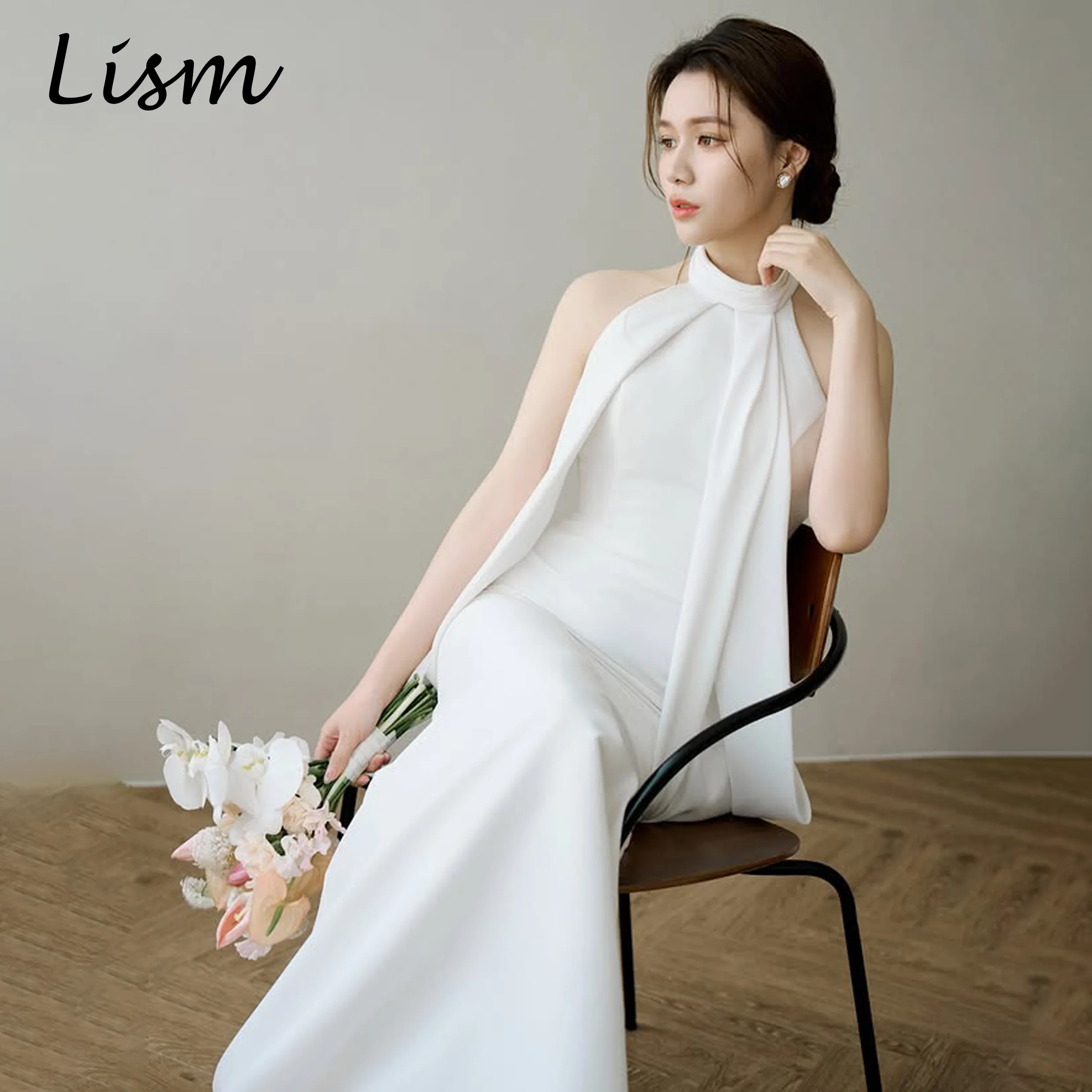 Lism Stunning Halter Wedding Party Dress Sleeveless A-line Sweep Train Backless Korea Wedding Dress Photo Shoot 웨딩드레스 Customized
Lism Stunning Halter Wedding Party Dress Sleeveless A-line Sweep Train Backless Korea Wedding Dress Photo Shoot 웨딩드레스 Customized