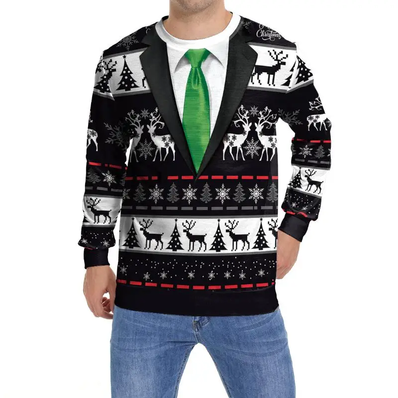 Suit Printed Ugly Christmas Cosplay Costumes Sweatshirt Black Elk Graphic Pullover Holiday Party Hoodies Novelty Couple Clothes
Suit Printed Ugly Christmas Cosplay Costumes Sweatshirt Black Elk Graphic Pullover Holiday Party Hoodies Novelty Couple Clothes