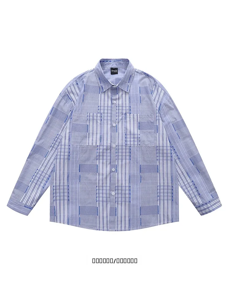 Loose Long Sleeve Striped Shirt Color Block Collar Couple's Casual Fashion Chinese Style Cotton Polyester Blend Autumn Winter
Loose Long Sleeve Striped Shirt Color Block Collar Couple's Casual Fashion Chinese Style Cotton Polyester Blend Autumn Winter