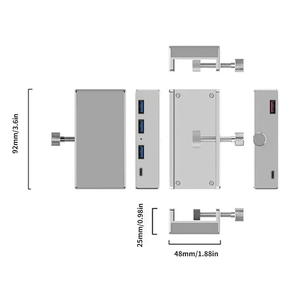 USB Hub USB 3.0 Type C HUB Aluminum Alloy External Multiports Splitter High Speed Expansion 5GBPS Data Transmission for Desktop
USB Hub USB 3.0 Type C HUB Aluminum Alloy External Multiports Splitter High Speed Expansion 5GBPS Data Transmission for Desktop