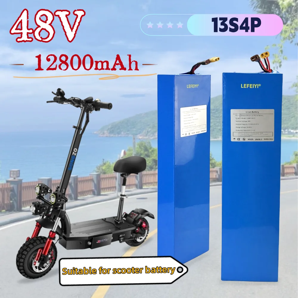 13S4P 18650 48V 12.8Ah Lithium Ion Power Battery Pack Built in BMS Suitable for Kugoo M4/M4Pro/MaxSpeed Electric Scooters
13S4P 18650 48V 12.8Ah Lithium Ion Power Battery Pack Built in BMS Suitable for Kugoo M4/M4Pro/MaxSpeed Electric Scooters