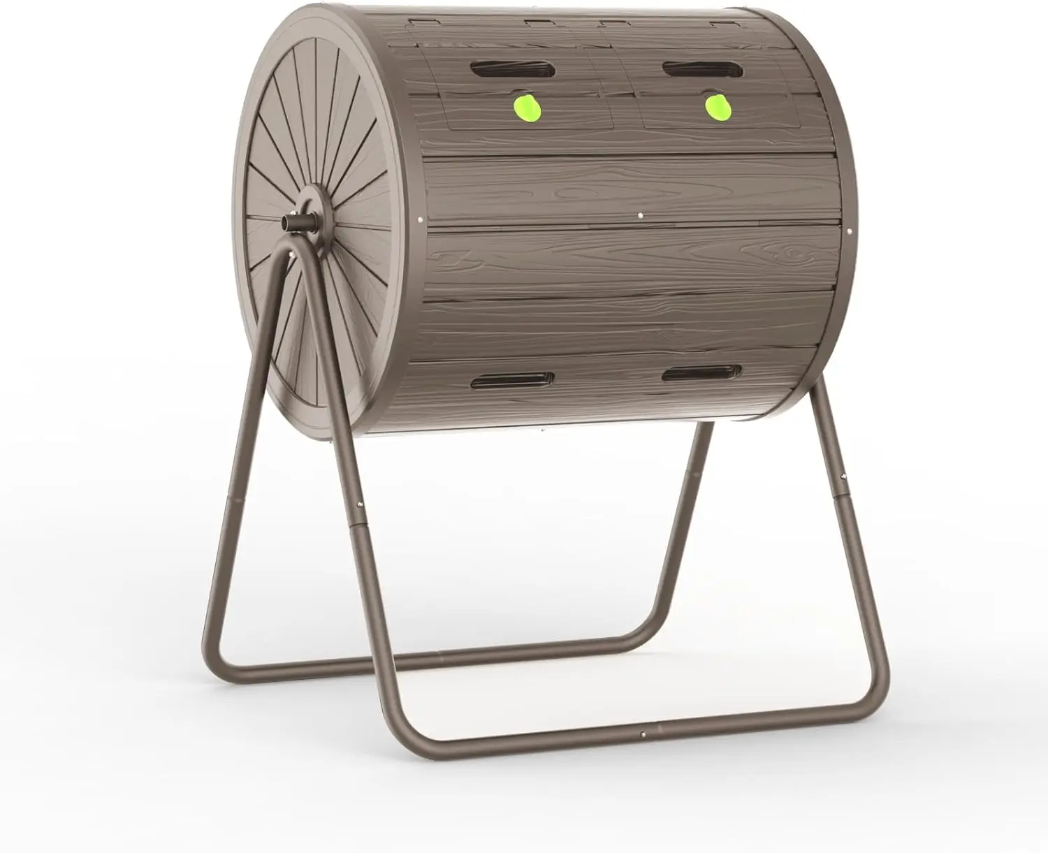 43 Gallon Dual Chamber Outdoor Tumbling Composter for Efficient Batch Composting with Easy Turn Design in Grey
43 Gallon Dual Chamber Outdoor Tumbling Composter for Efficient Batch Composting with Easy Turn Design in Grey