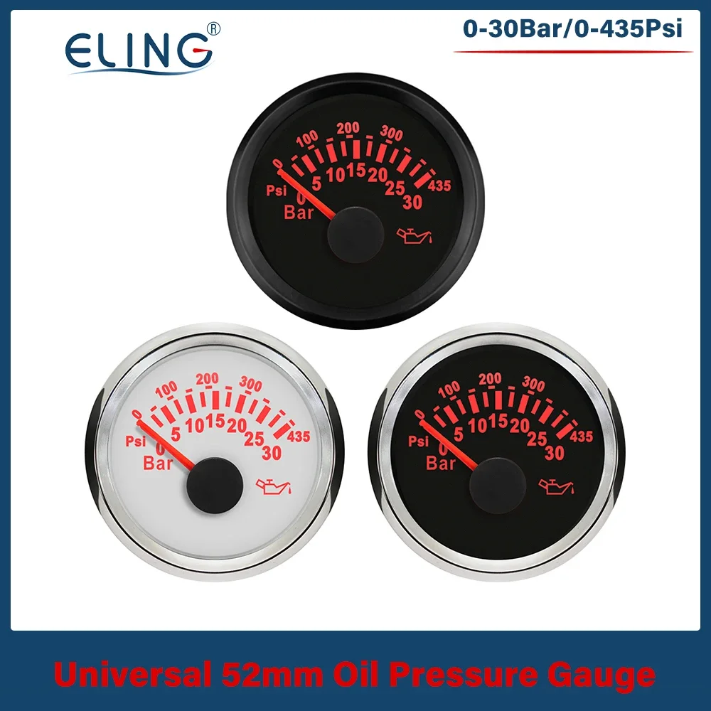 Marine 52mm Oil Pressure Gauge Meter 0-30Bar 0-435Psi with Red Backlight for Truck Yacht Car Boat Universal 9-32V
Marine 52mm Oil Pressure Gauge Meter 0-30Bar 0-435Psi with Red Backlight for Truck Yacht Car Boat Universal 9-32V