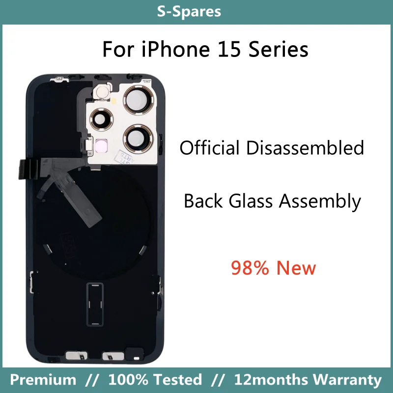 A+++ Original Disassembled Back Cover Rear Glass For iPhone 15 Pro Max 15 Plus with Wireless Assembly Replacement
A+++ Original Disassembled Back Cover Rear Glass For iPhone 15 Pro Max 15 Plus with Wireless Assembly Replacement
