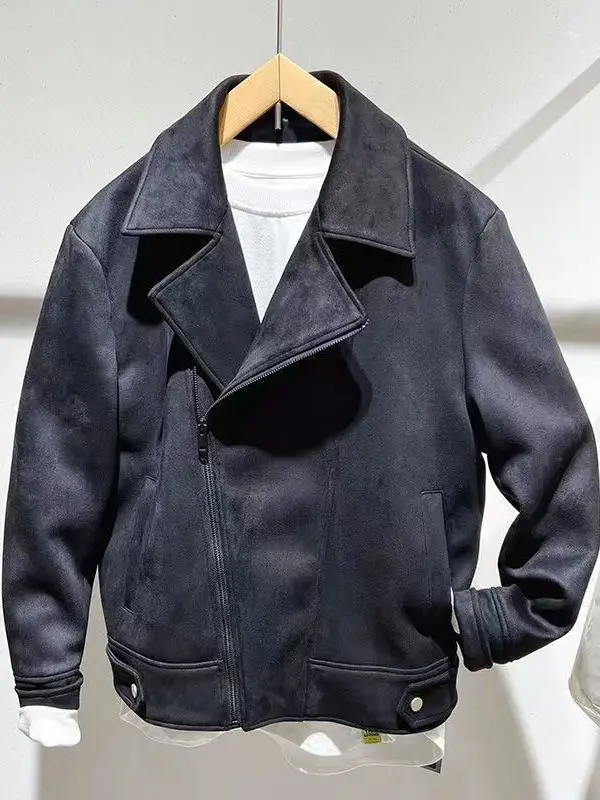 High-End Men's ort Suede Coat Autumn Winter Faionable Patchwork Jaet Youth Casual Sle Stand Fit Long Sve Zipper
High-End Men's ort Suede Coat Autumn Winter Faionable Patchwork Jaet Youth Casual Sle Stand Fit Long Sve Zipper