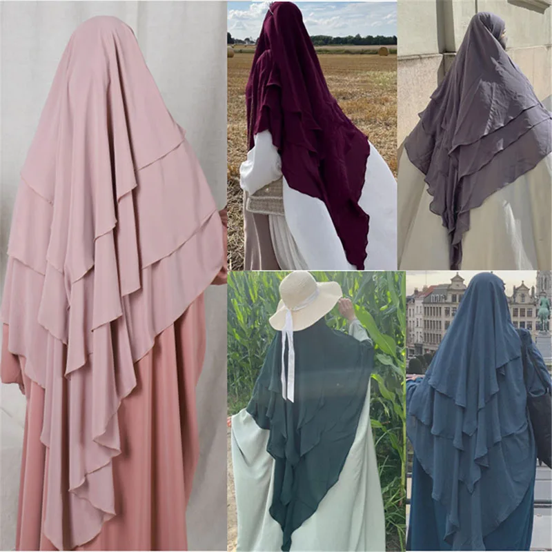 3 Layer Khimar Prayer Hat High Quality Chiffon Hijab Ramadan Muslim Modest Headscarf Adult Female Eid Islamic Prayer Clothing
3 Layer Khimar Prayer Hat High Quality Chiffon Hijab Ramadan Muslim Modest Headscarf Adult Female Eid Islamic Prayer Clothing