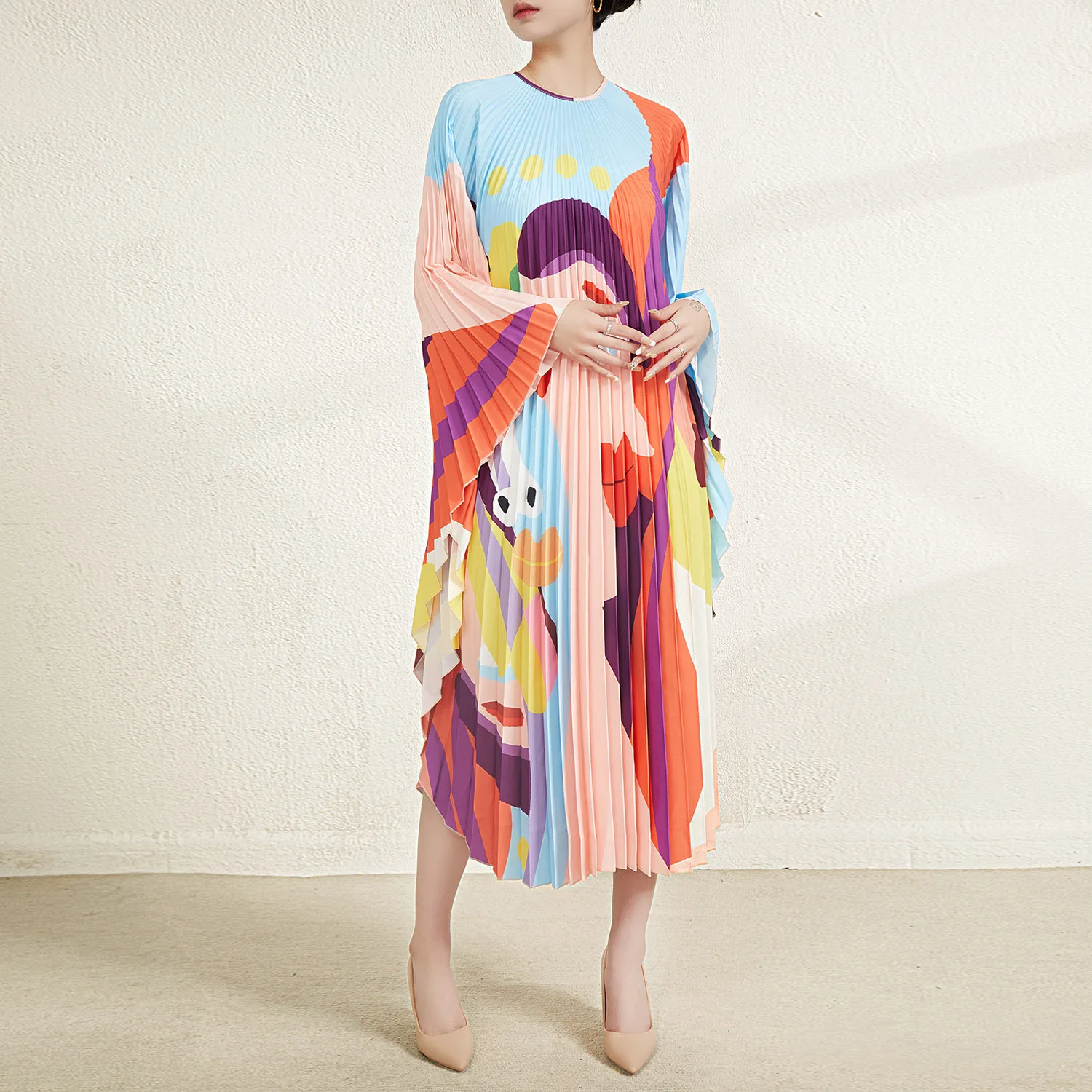 Loose Fit Casual Printed Long Sleeve Women's Dress plus Size Pleated Midi Skirt Fashionable Comfortable Chinese Style Dress
Loose Fit Casual Printed Long Sleeve Women's Dress plus Size Pleated Midi Skirt Fashionable Comfortable Chinese Style Dress