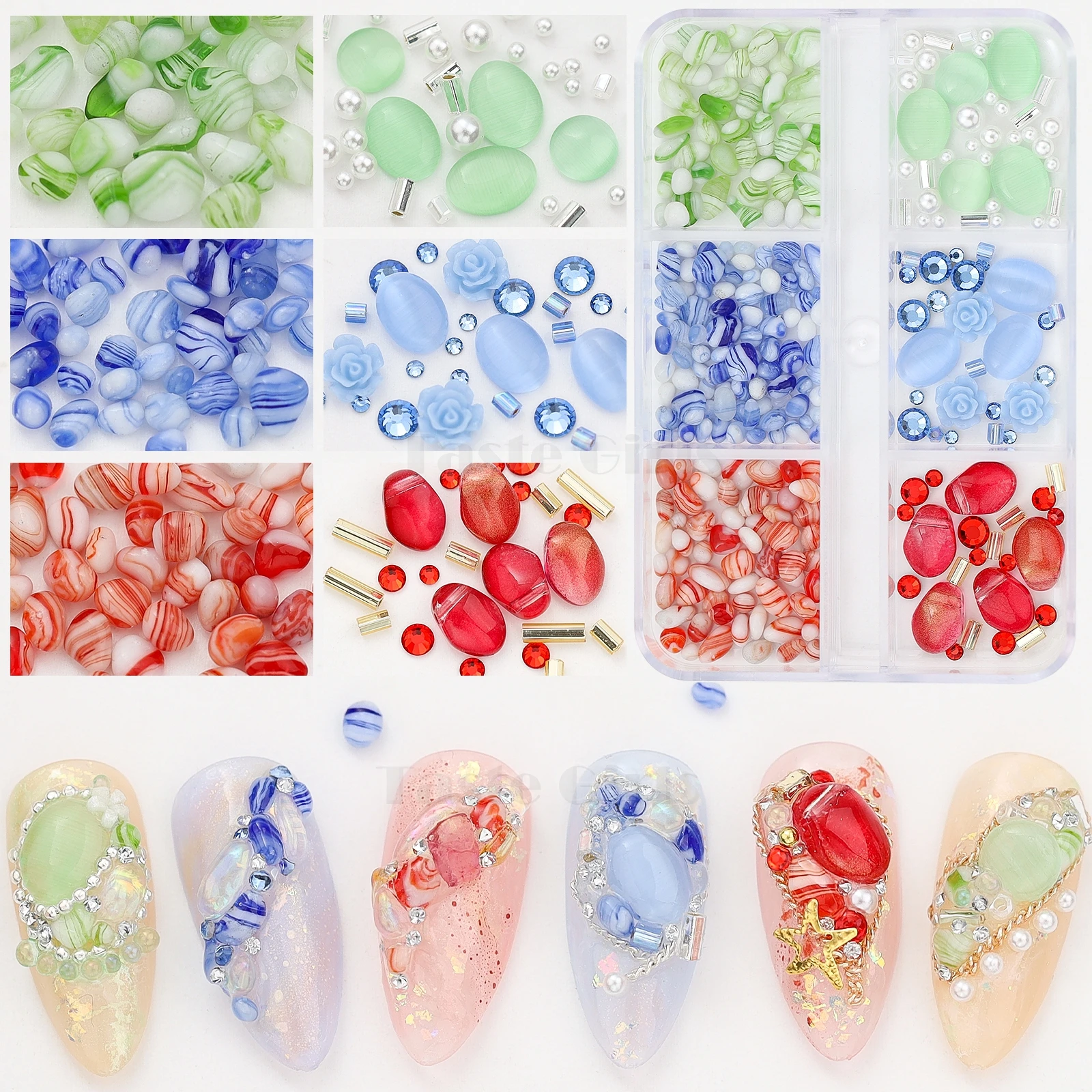 6 Grids Red Blue Green Stripes Grail Crystal Stones Flower Diamonds Pipe Nail Art Rhinestones Jewelry Decoration Manicure Charms
6 Grids Red Blue Green Stripes Grail Crystal Stones Flower Diamonds Pipe Nail Art Rhinestones Jewelry Decoration Manicure Charms