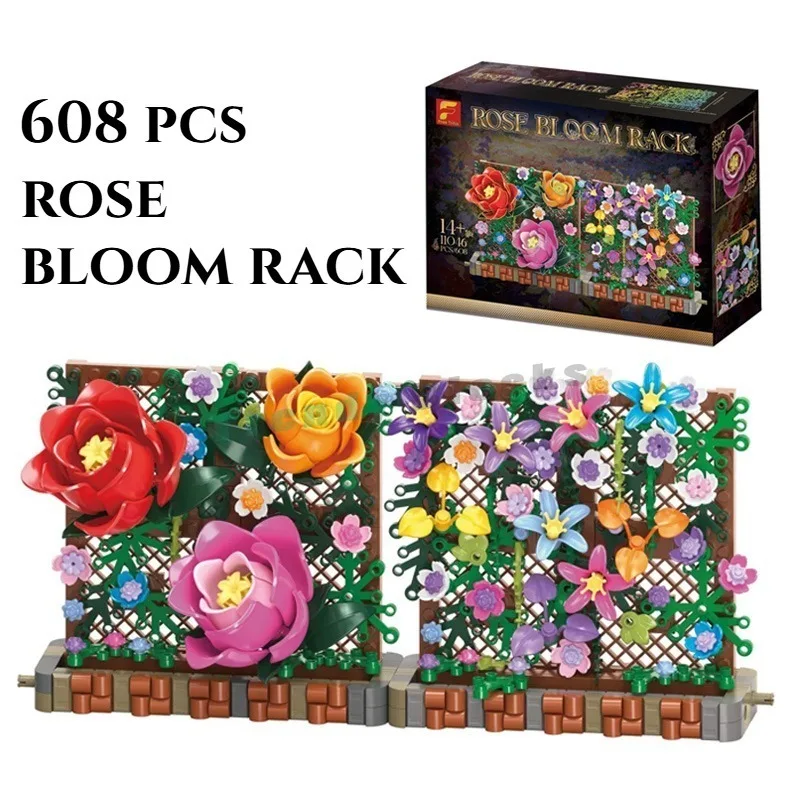 608PCS Rose Bloom Flower Rack Building Blocks,Creative Floral Fence Desktop Home Ornaments Romantic Gift for Girlfriend DIY Toys
608PCS Rose Bloom Flower Rack Building Blocks,Creative Floral Fence Desktop Home Ornaments Romantic Gift for Girlfriend DIY Toys