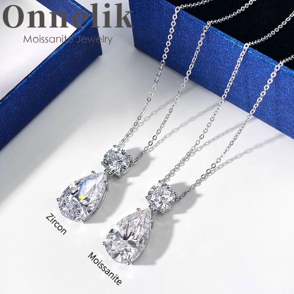 Onnelik 8CT D Color Water Drop Moissanite with GRA Necklace Pendant for Women 925 sterling silver Sparkling Wedding Fine Jewelry
Onnelik 8CT D Color Water Drop Moissanite with GRA Necklace Pendant for Women 925 sterling silver Sparkling Wedding Fine Jewelry