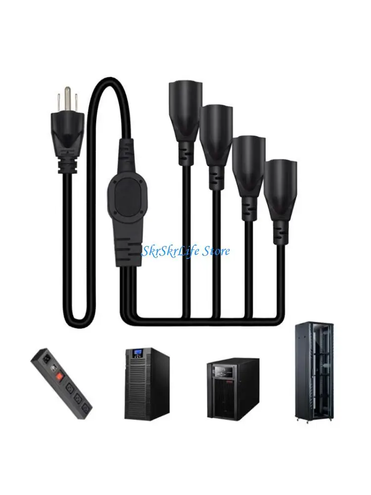 E65E US NEMA 5-15P 3Pin Male to 4x 5-15R Female Cloverleafs Power Cable Cord for TV
E65E US NEMA 5-15P 3Pin Male to 4x 5-15R Female Cloverleafs Power Cable Cord for TV
