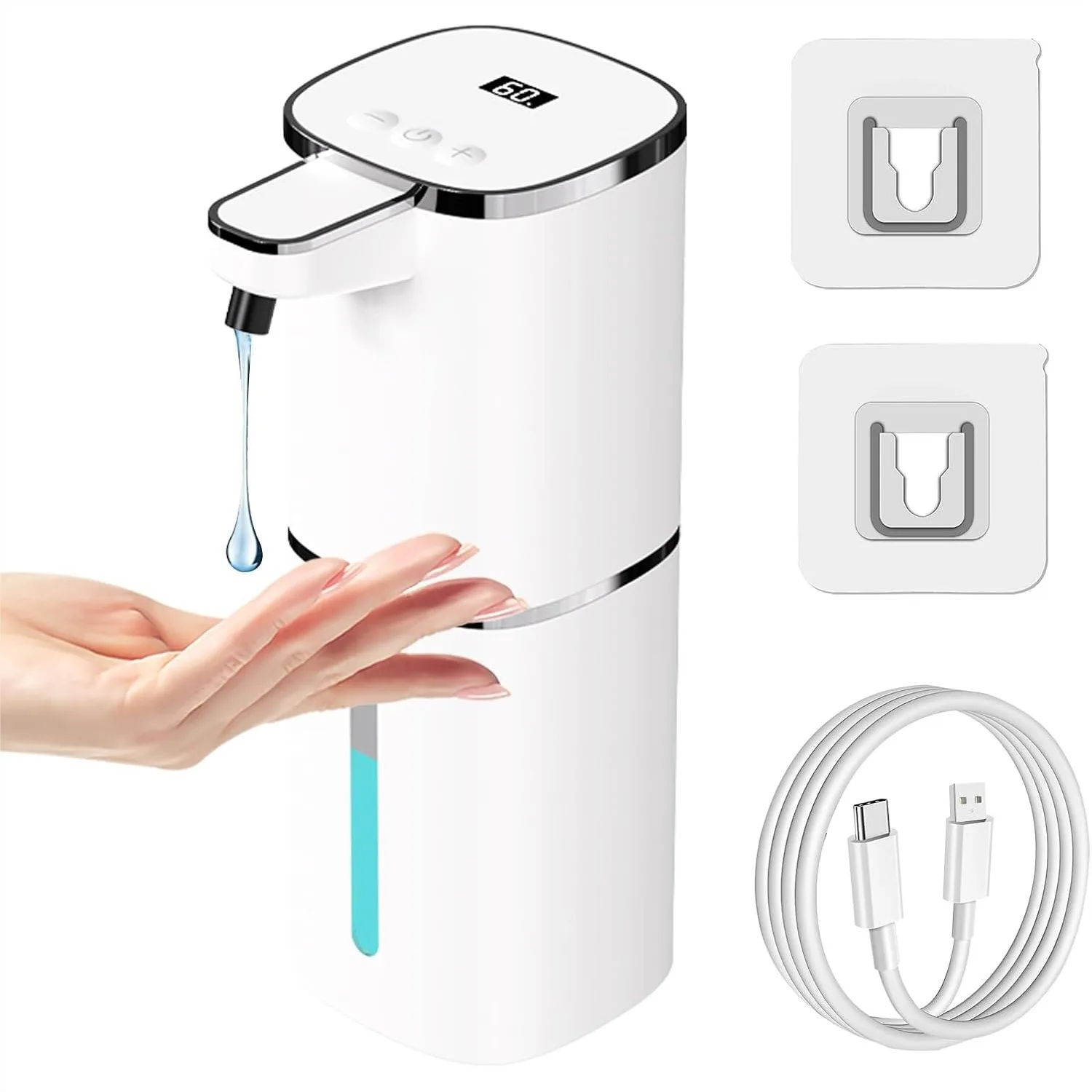 Automatic Liquid Soap Dispenser Touchless, USB Rechargeable Smart Soap Dispenser with 9-Level Adjustable and Physical Button
Automatic Liquid Soap Dispenser Touchless, USB Rechargeable Smart Soap Dispenser with 9-Level Adjustable and Physical Button
