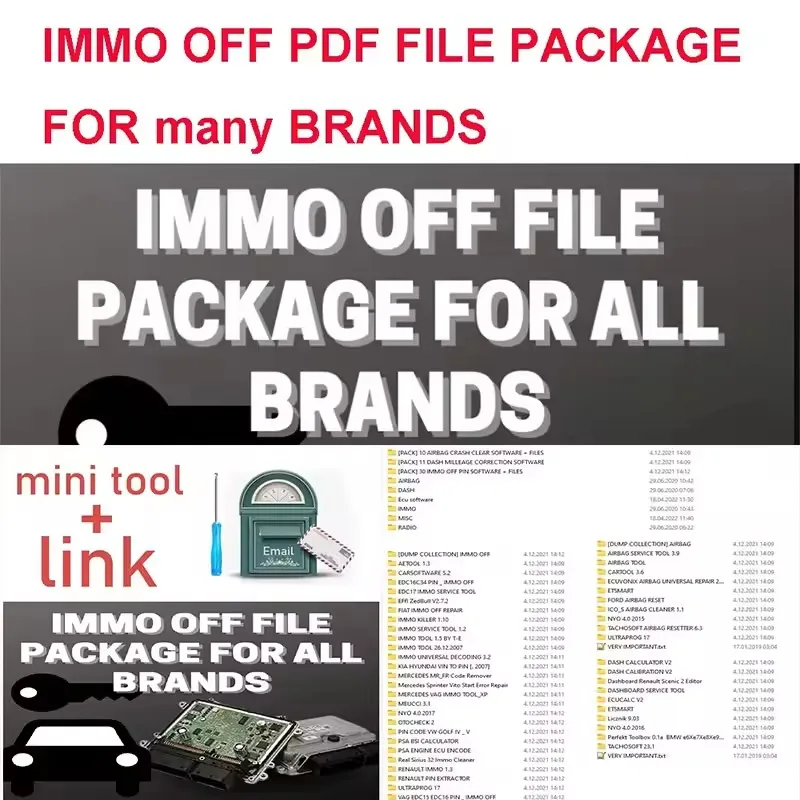 Newest Package of Repair Software DASH MILLEAGE CORRECTION + AIRBAG CRASH CLEAR + IMMO OFF + DASH + IMMO SOFTWARES / TOTAL 32 GB
Newest Package of Repair Software DASH MILLEAGE CORRECTION + AIRBAG CRASH CLEAR + IMMO OFF + DASH + IMMO SOFTWARES / TOTAL 32 GB