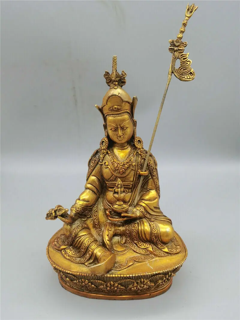 Tibetan Buddhism Buddha Padmasambhava Copper Statue 21cm 
Tibetan Buddhism Buddha Padmasambhava Copper Statue 21cm