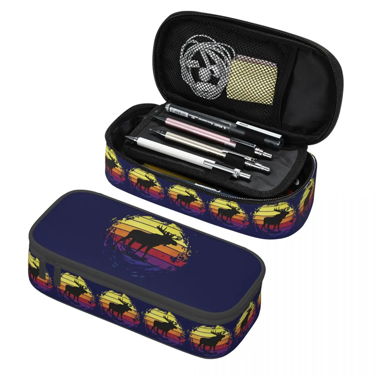 Moose At Sunset And Pine Tree Pencil Cases Pen Holder Storage Stationery Supplies Large Storage Pen Box Pencil Bag for Students
Moose At Sunset And Pine Tree Pencil Cases Pen Holder Storage Stationery Supplies Large Storage Pen Box Pencil Bag for Students