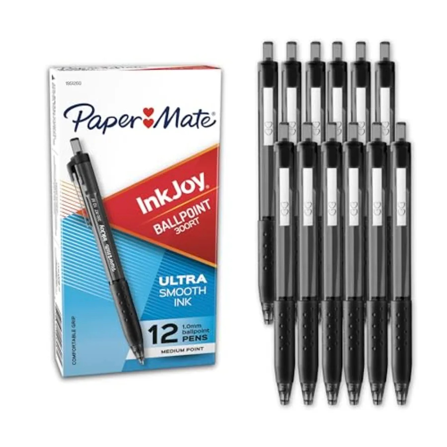 InkJoy 300RT Retractable Ballpoint Pens, Medium Point, Black, 12 Count
InkJoy 300RT Retractable Ballpoint Pens, Medium Point, Black, 12 Count
