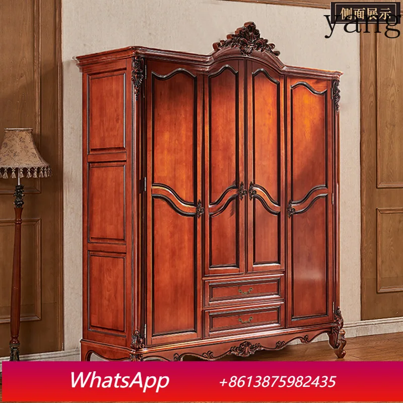 LH solid wood large wardrobe bedroom classical antique furniture four-door assembled locker
LH solid wood large wardrobe bedroom classical antique furniture four-door assembled locker