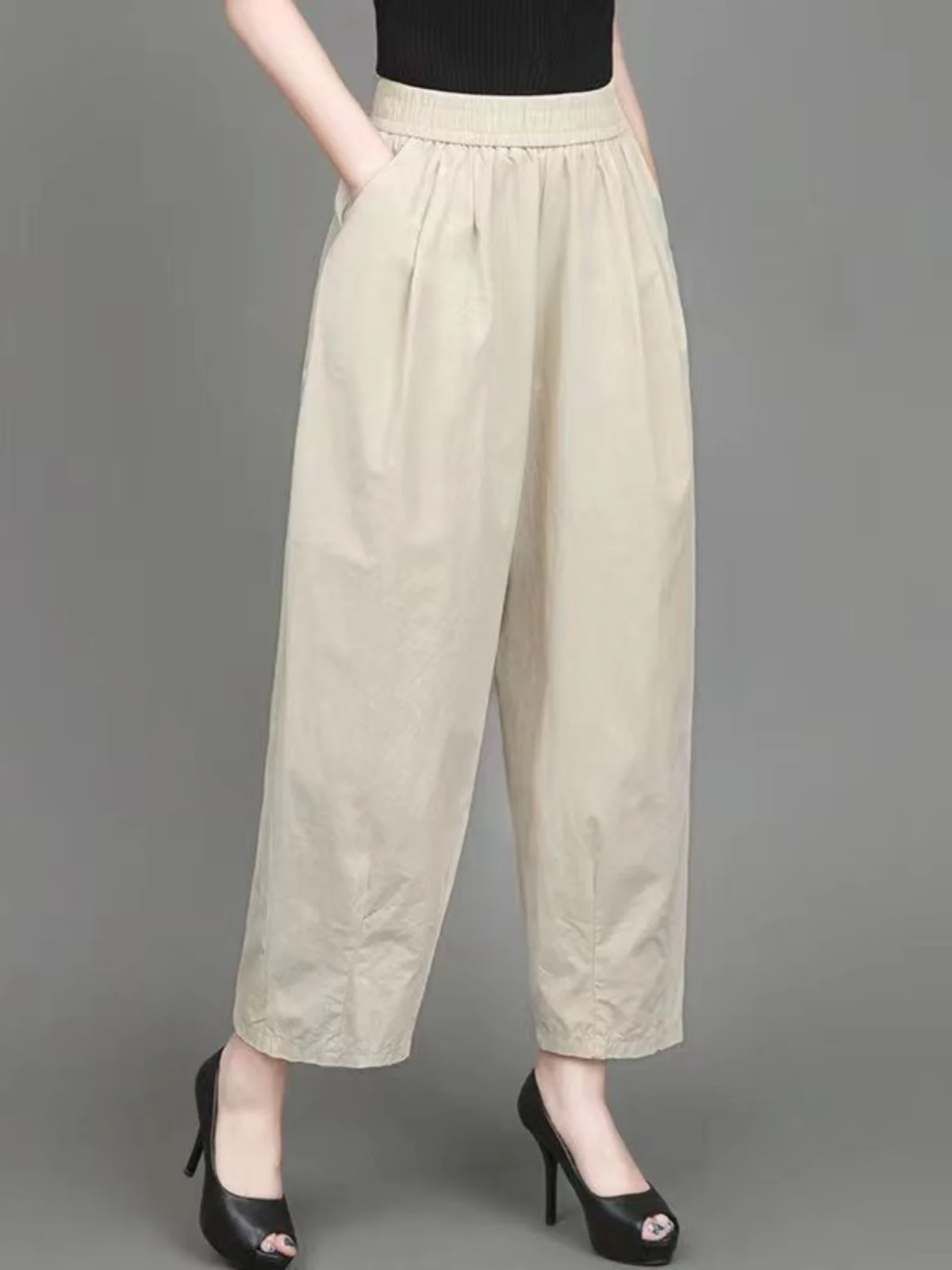Loose High Waist Nine-Foot Pants Women's Elastic Waist Summer Thin Style Lantern Pants Casual Slimming Balloon Pants
Loose High Waist Nine-Foot Pants Women's Elastic Waist Summer Thin Style Lantern Pants Casual Slimming Balloon Pants