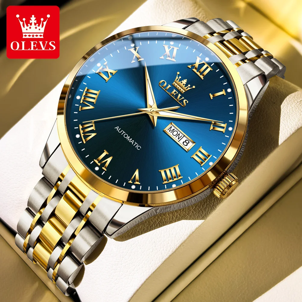 OLEVS Automatic Man Watch Classic Roman Scale Dual Calendar Luxury Business Stainless Steel Mechanical Wristwatches for Man 7060
OLEVS Automatic Man Watch Classic Roman Scale Dual Calendar Luxury Business Stainless Steel Mechanical Wristwatches for Man 7060