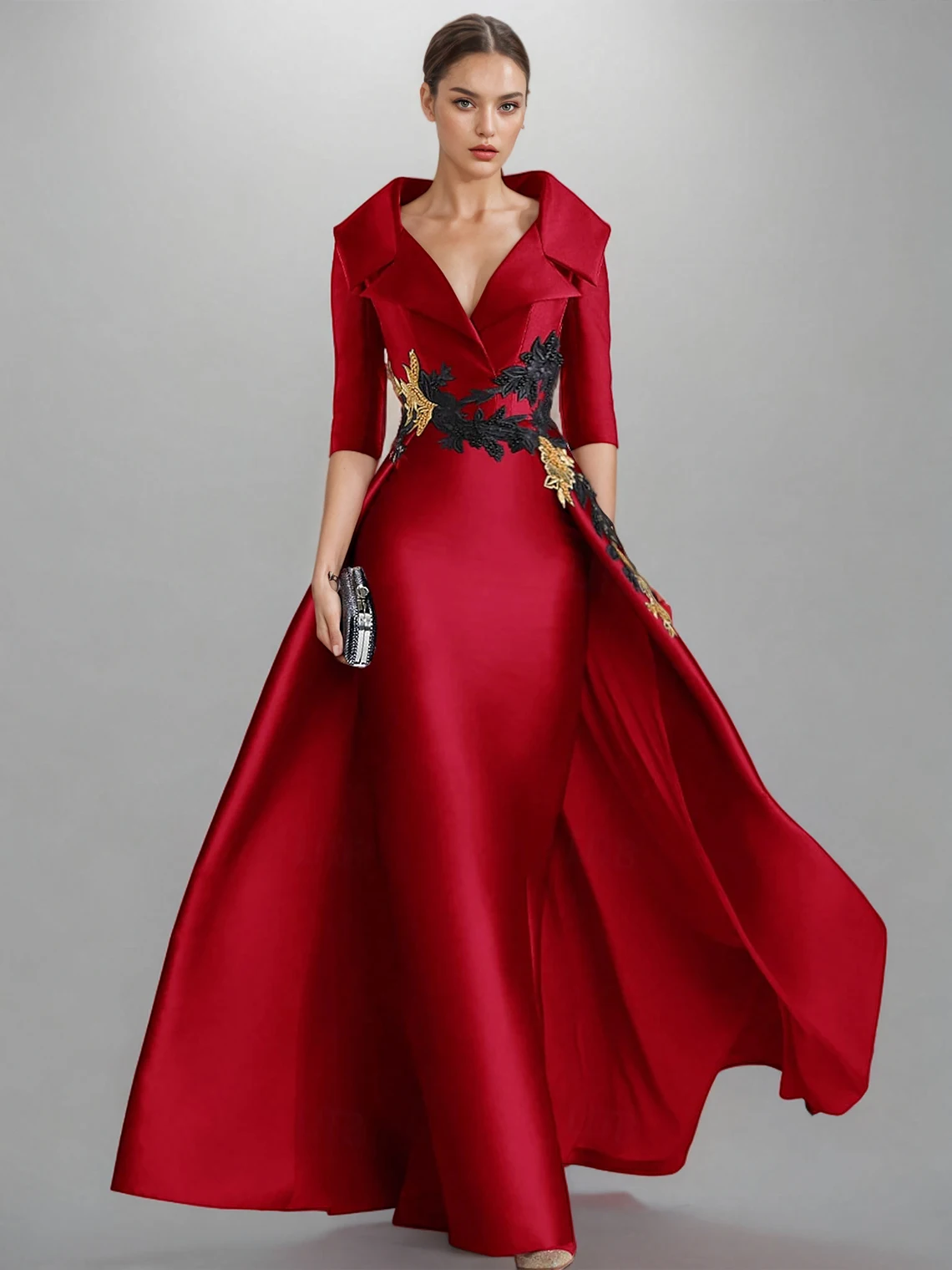 Red A-Line Vintage Embroidered Evening Gown Elegant Dress Formal Floor Length Shirt Collar Satin Applique 2025 free customized
Red A-Line Vintage Embroidered Evening Gown Elegant Dress Formal Floor Length Shirt Collar Satin Applique 2025 free customized