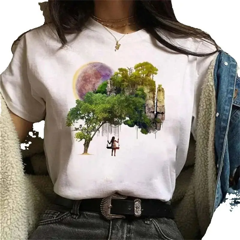 Women's Short-sleeved T-shirt Fashion Astronaut Print Base Aesthetic Clothes Women Clothes Summer polyester fabric
Women's Short-sleeved T-shirt Fashion Astronaut Print Base Aesthetic Clothes Women Clothes Summer polyester fabric