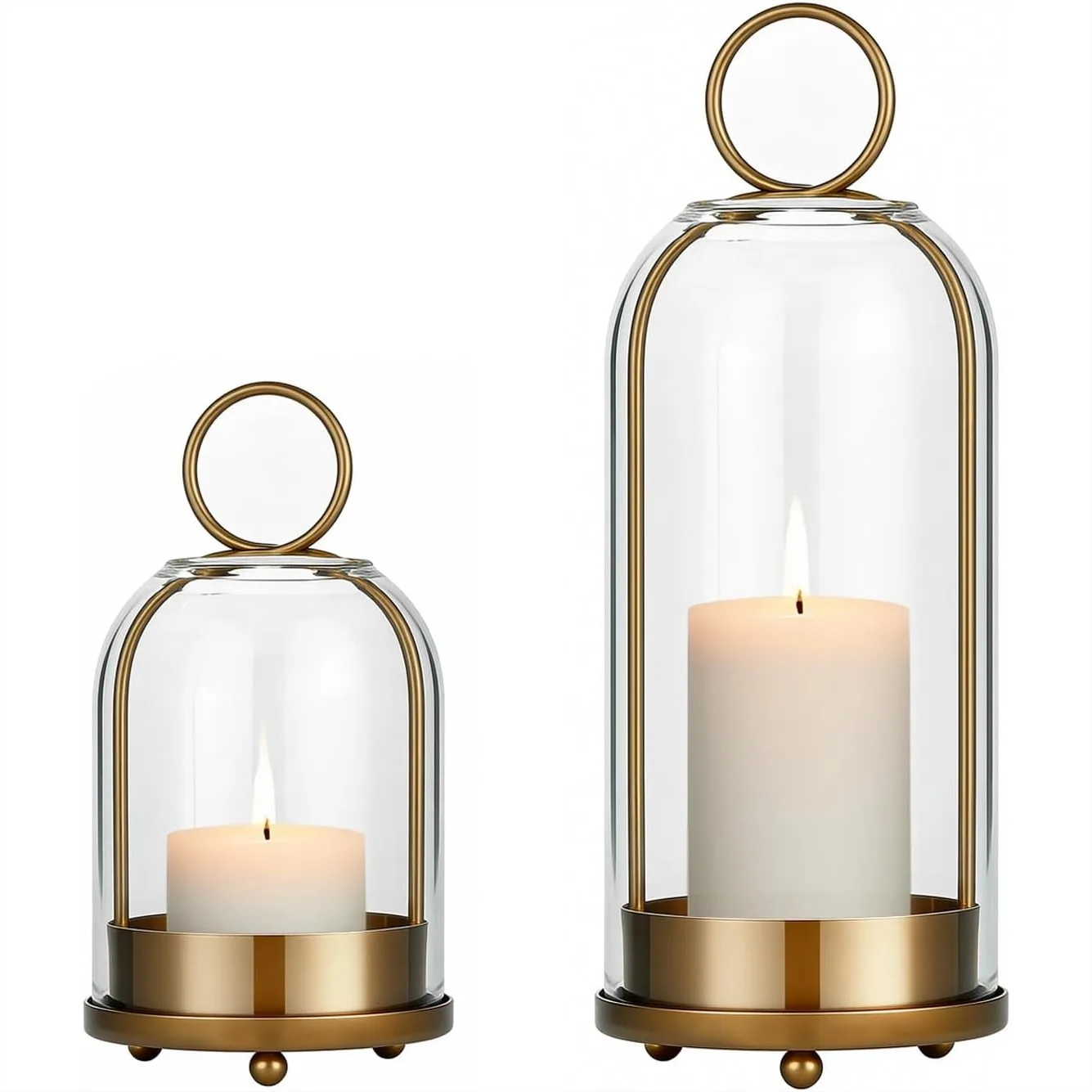5" & 4" Hurricane Glass Candle Holders Set Of 2 Hanging Brass Metal For Pillar Candles Table Coffee Table Decor
5" & 4" Hurricane Glass Candle Holders Set Of 2 Hanging Brass Metal For Pillar Candles Table Coffee Table Decor