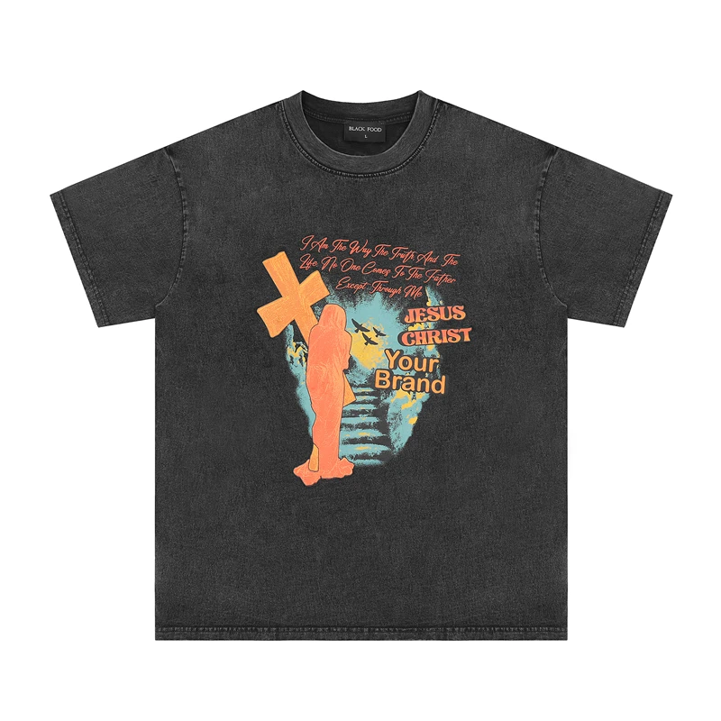 Washed Cross Printed short sleeves T-Shirt Men Women Best Quality Vintage T Shirt Tops Tee
Washed Cross Printed short sleeves T-Shirt Men Women Best Quality Vintage T Shirt Tops Tee