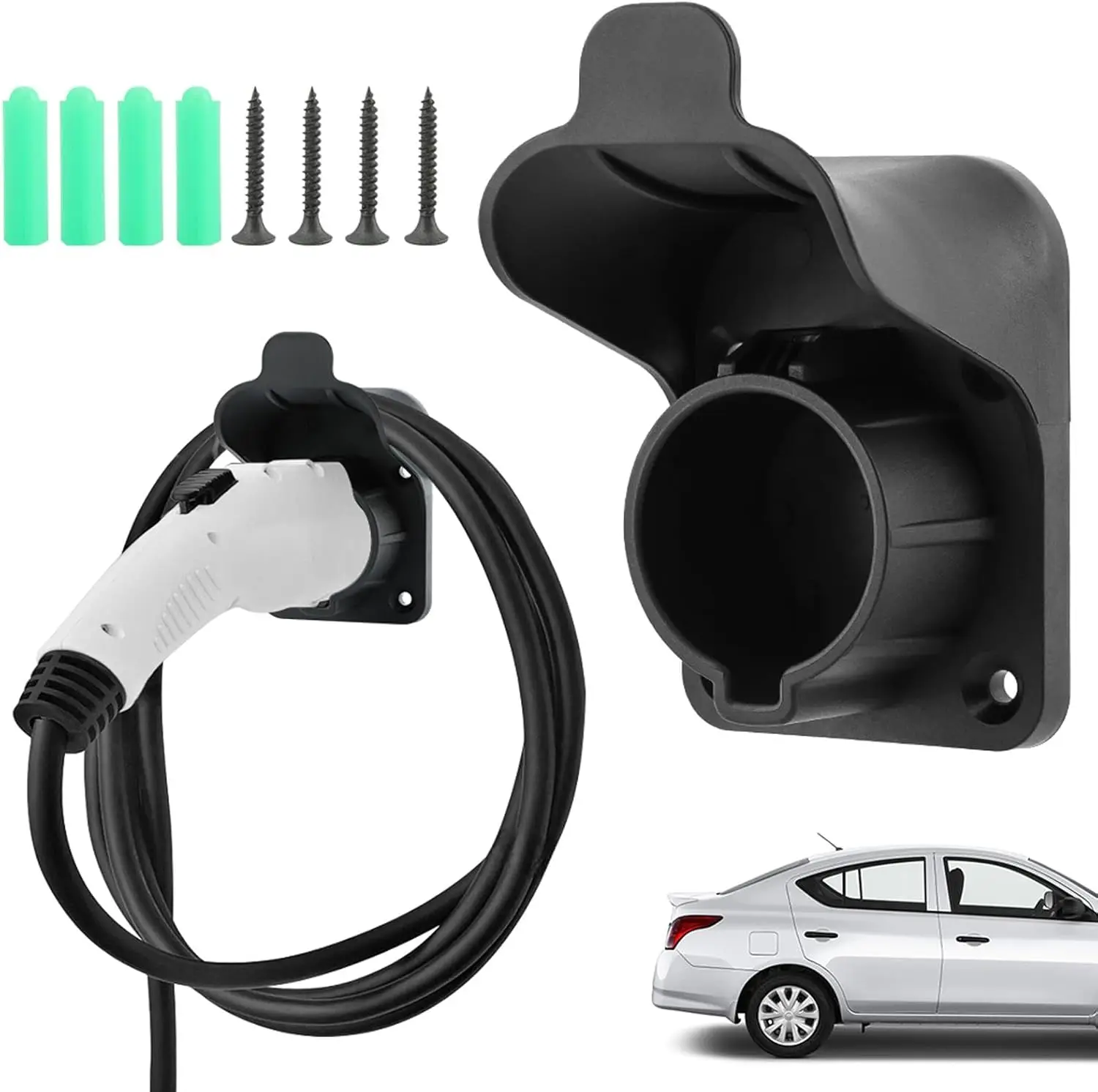 EV Charger Holder Wall Mount for SAE J1772, Electric Car Charging Plug Cable Organizer, Waterproof, Indoor Outdoor, Black
EV Charger Holder Wall Mount for SAE J1772, Electric Car Charging Plug Cable Organizer, Waterproof, Indoor Outdoor, Black