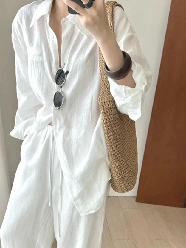 Loose Fit Cotton Linen irt Set for Men Long Sve Open Cardigan Drapey Feel Rope Tied Long Pants Two Piece Set
Loose Fit Cotton Linen irt Set for Men Long Sve Open Cardigan Drapey Feel Rope Tied Long Pants Two Piece Set