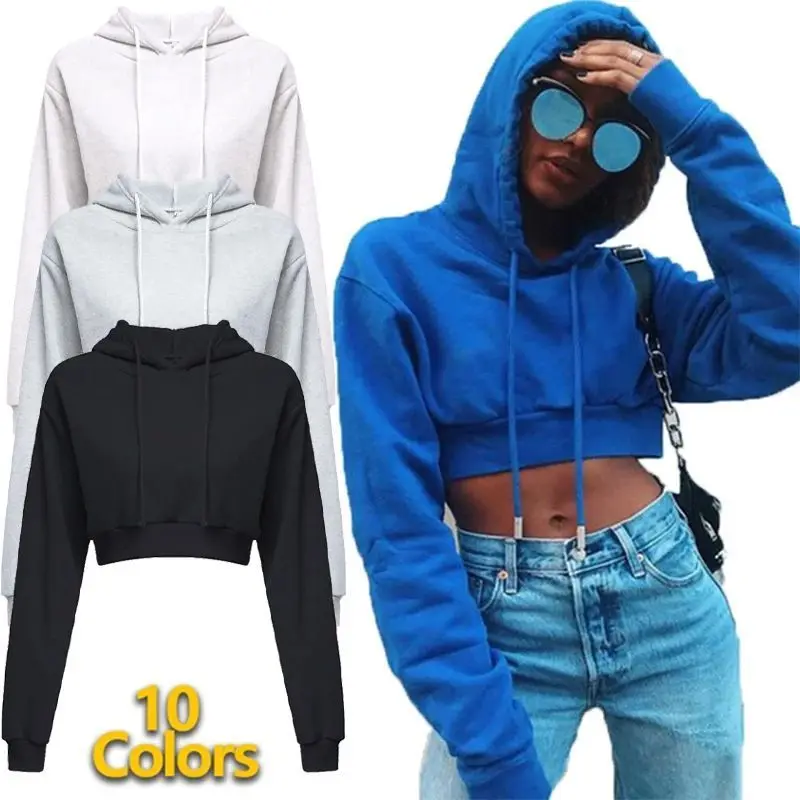 Women's Cropped Hoodie ort Plain Pullover Hooded Sweatirt Comfortable Faionable Ladies' Top Quali Material
Women's Cropped Hoodie ort Plain Pullover Hooded Sweatirt Comfortable Faionable Ladies' Top Quali Material