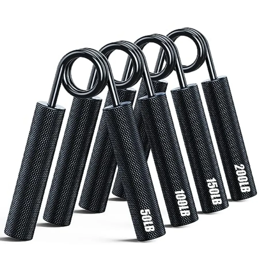 Grip Strength Trainer 4 Pack 50LB-200LB Metal Hand Grip Strengthener Non-Slip Heavy-Duty Forearm Exerciser for Muscle Building
Grip Strength Trainer 4 Pack 50LB-200LB Metal Hand Grip Strengthener Non-Slip Heavy-Duty Forearm Exerciser for Muscle Building