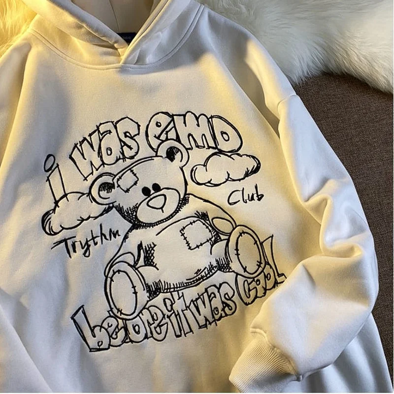 Women Hoodie 2023 Cute Loose Coat Japanese Embroidered Cartoon Bear Casual Plush Warm Sweatshirt Cotton Pullover Woman Clothes
Women Hoodie 2023 Cute Loose Coat Japanese Embroidered Cartoon Bear Casual Plush Warm Sweatshirt Cotton Pullover Woman Clothes